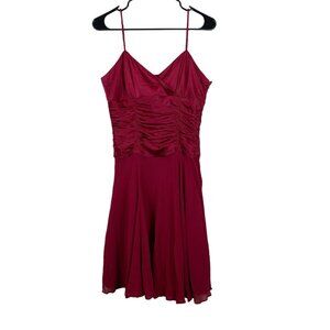 VTG 90s Y2K Nine West Crimson Silk Babydoll Dress Size 8 romantic feminine vinta